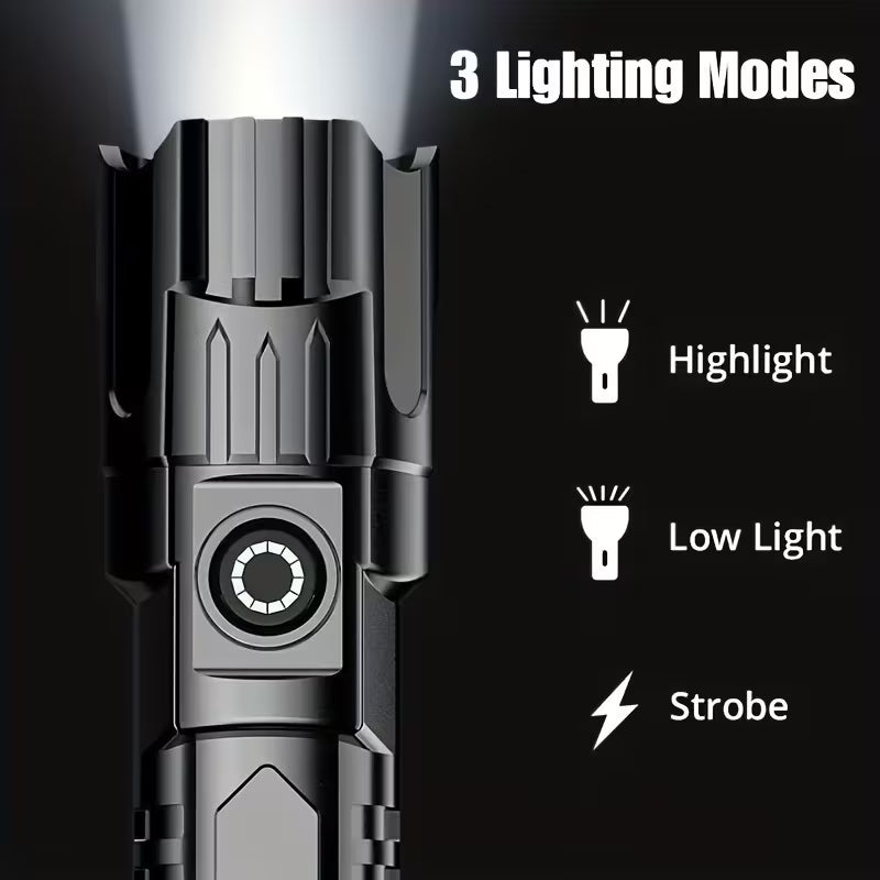 Super Bright LED Flashlight with Telescopic Zoom