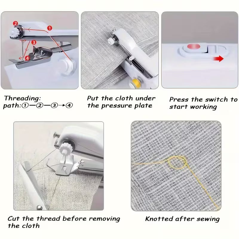 Compact Handheld Sewing Machine, Suitable for Fabric, Clothing, etc.