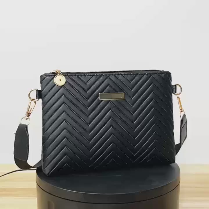 Women'S Elegant Wavy Quilted Crossbody Bag
